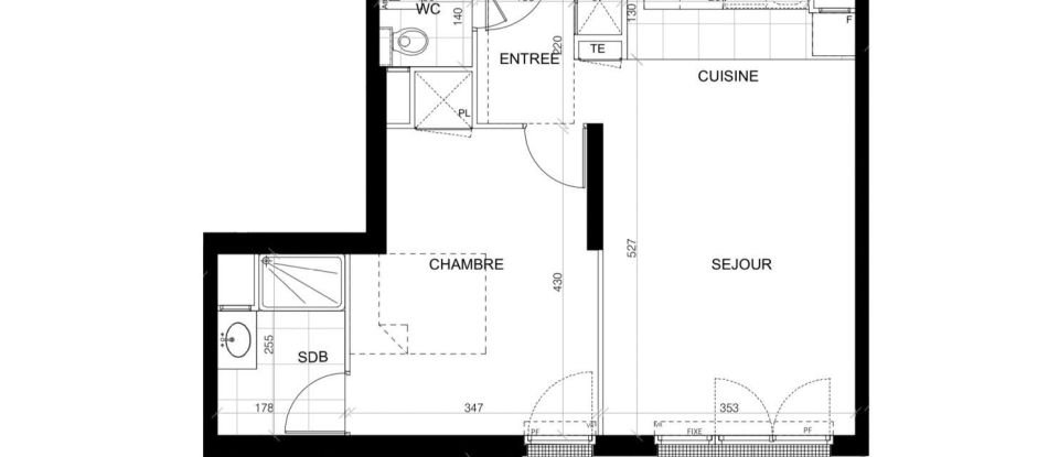 Appartement 2 pièces de 46 m² à Le Plessis-Trévise (94420)