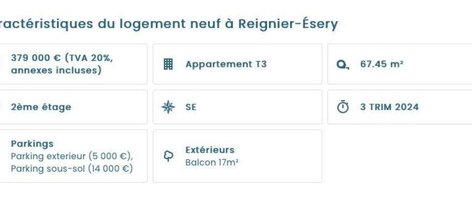 Appartement 3 pièces de 67 m² à Reignier-Ésery (74930)