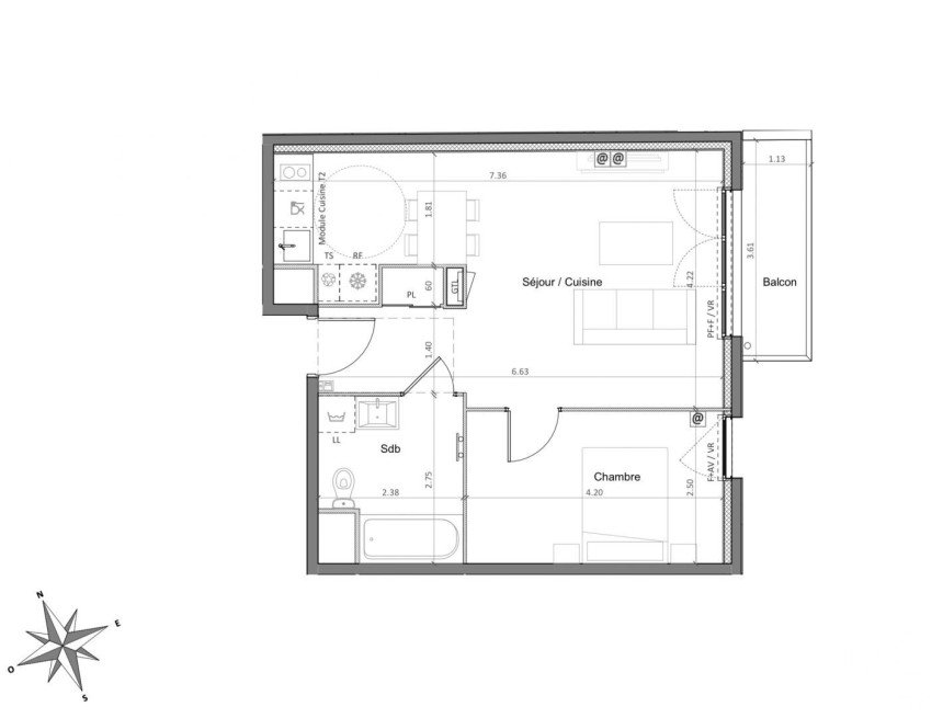 Apartment 2 rooms of 45 m² in Sainte-Geneviève-des-Bois (91700)