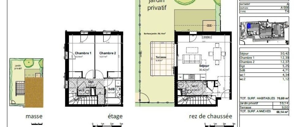 House 3 rooms of 71 m² in Aix-en-Provence (13080)