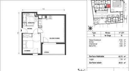 Appartement 2 pièces de 42 m² à Muret (31600)