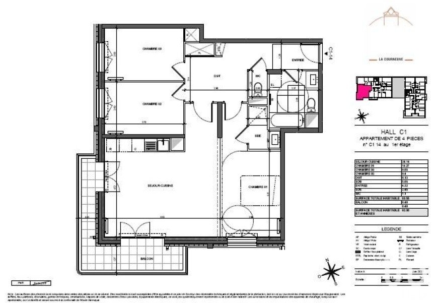 Apartment 4 rooms of 83 m² in La Courneuve (93120)