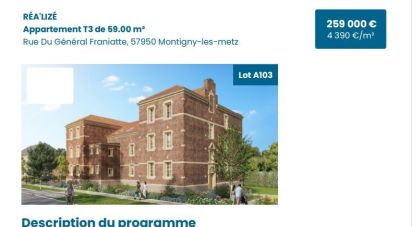 Apartment 3 rooms of 59 m² in Montigny-lès-Metz (57950)