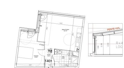 Appartement 2 pièces de 43 m² à Aulnay-sous-Bois (93600)