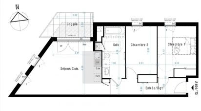 Apartment 3 rooms of 62 m² in Caluire-et-Cuire (69300)