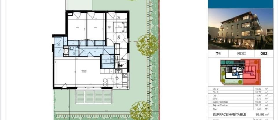 Apartment 4 rooms of 87 m² in Sanary-sur-Mer (83110)