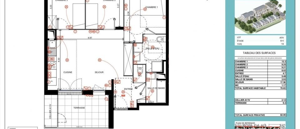 Appartement 4 pièces de 70 m² à Arpajon (91290)