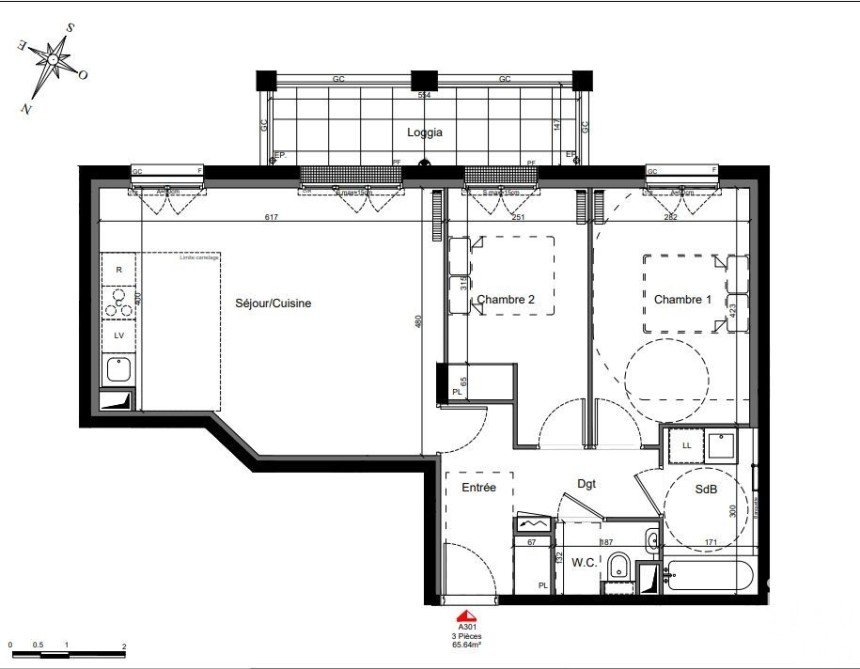 Apartment 3 rooms of 66 m² in Clamart (92140)