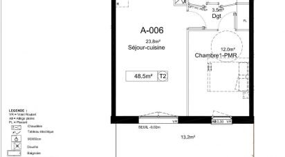 Appartement 2 pièces de 48 m² à Toulenne (33210)