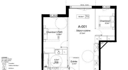 Appartement 3 pièces de 61 m² à Toulenne (33210)