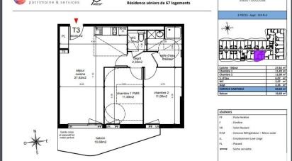 Apartment 3 rooms of 61 sq m in Agde (34300)