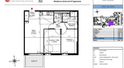 Apartment 3 rooms of 60 sq m in Agde (34300)