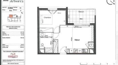 Appartement 2 pièces de 39 m² à Sauvian (34410)