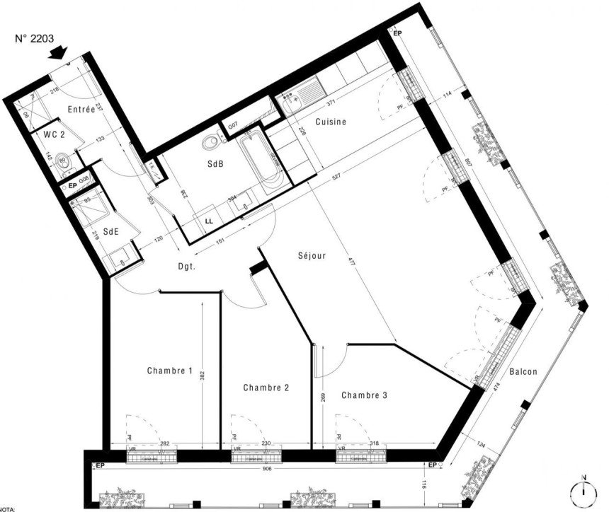 Appartement 4 pièces de 87 m² à Pomponne (77400)