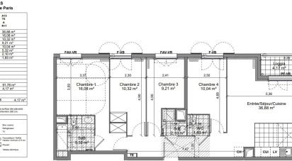 Appartement 5 pièces de 91 m² à Bièvres (91570)
