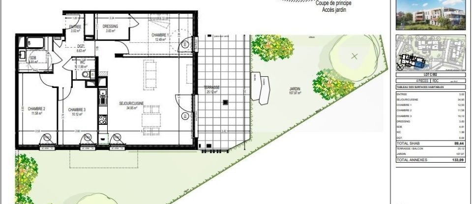 Appartement 4 pièces de 89 m² à Domène (38420)