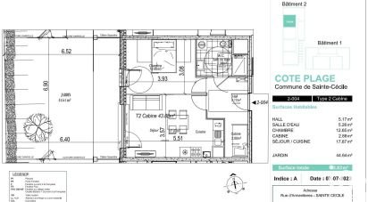 Appartement 2 pièces de 44 m² à Camiers (62176)
