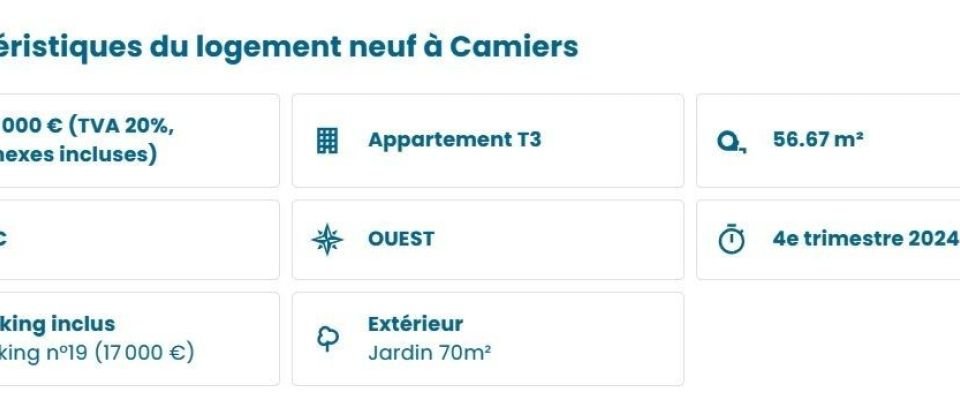Appartement 3 pièces de 56 m² à Camiers (62176)