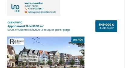 Appartement 2 pièces de 39 m² à Le Touquet-Paris-Plage (62520)
