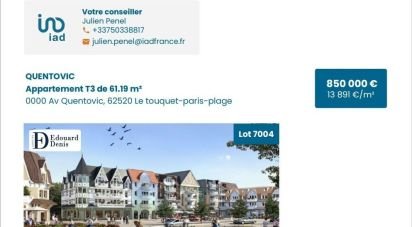 Appartement 3 pièces de 61 m² à Le Touquet-Paris-Plage (62520)