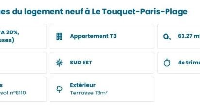 Apartment 3 rooms of 63 m² in Le Touquet-Paris-Plage (62520)