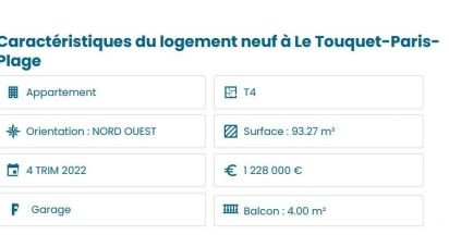 Apartment 4 rooms of 93 m² in Le Touquet-Paris-Plage (62520)