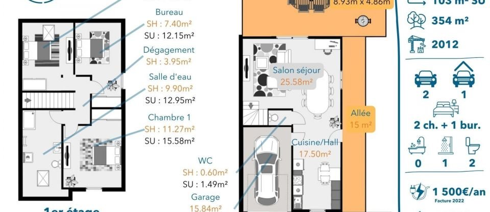 House 3 rooms of 84 m² in Beaucourt (90500)