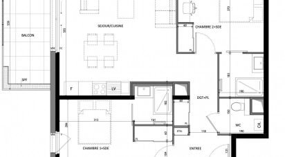 Apartment 3 rooms of 69 sq m in Annemasse (74100)