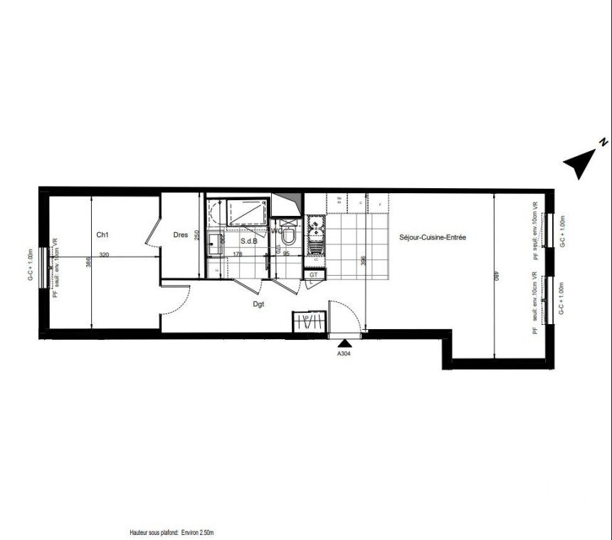 Appartement 2 pièces de 57 m² à Sucy-en-Brie (94370)