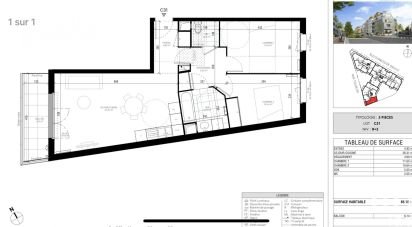Appartement 3 pièces de 65 m² à Sannois (95110)