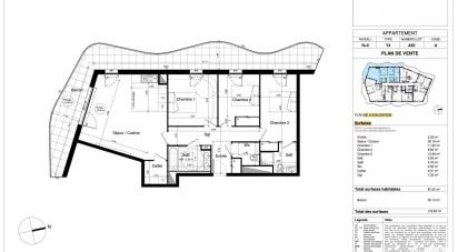 Appartement 4 pièces de 87 m² à Brest (29200)
