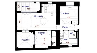 Apartment 3 rooms of 72 sq m in Bordeaux (33000)
