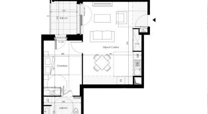 Apartment 2 rooms of 45 sq m in Annemasse (74100)