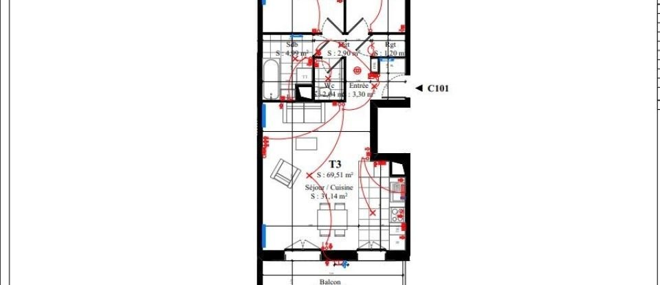 Appartement 3 pièces de 69 m² à Rungis (94150)