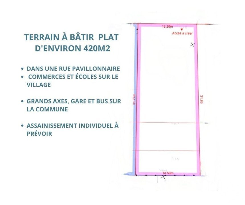 Terrain de 422 m² à Villiers-sur-Morin (77580)