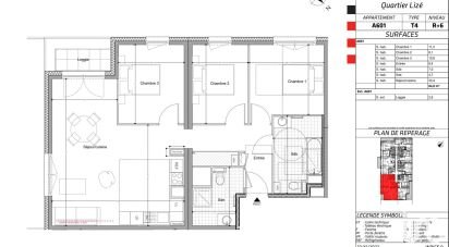 Appartement 4 pièces de 85 m² à Montigny-lès-Metz (57950)
