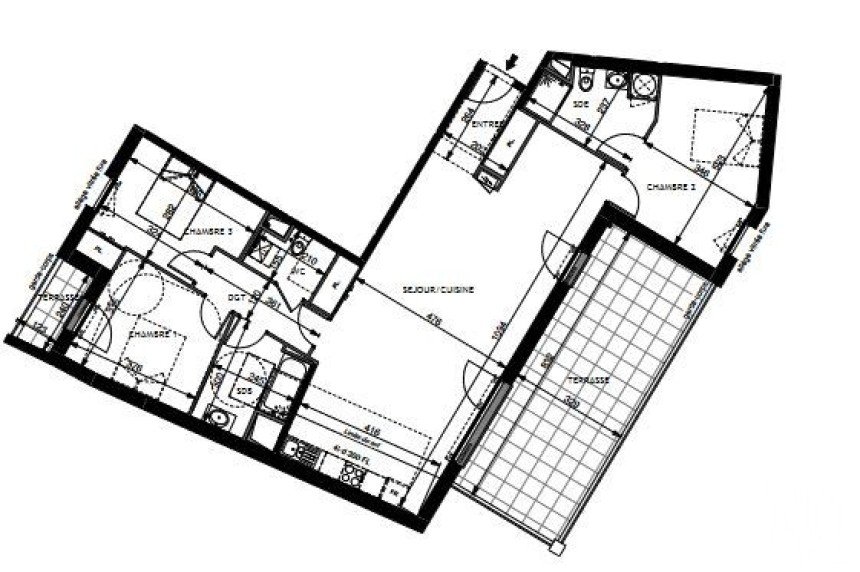 Apartment 4 rooms of 110 m² in Joué-lès-Tours (37300)