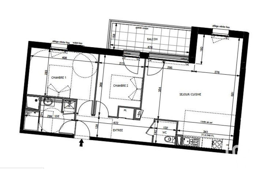 Appartement 3 pièces de 66 m² à Joué-lès-Tours (37300)