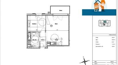 Appartement 2 pièces de 42 m² à Sainte-Catherine (62223)