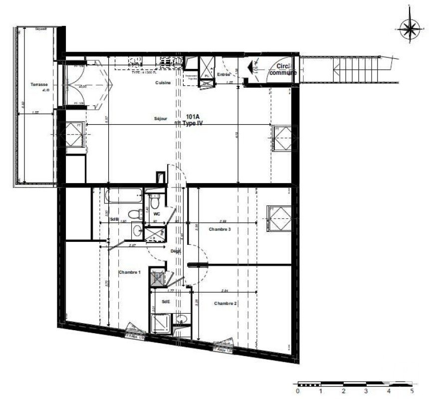 Appartement 4 pièces de 87 m² à Fondettes (37230)
