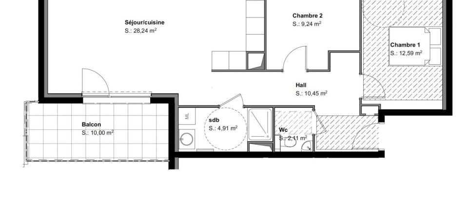 Apartment 3 rooms of 68 m² in Landser (68440)