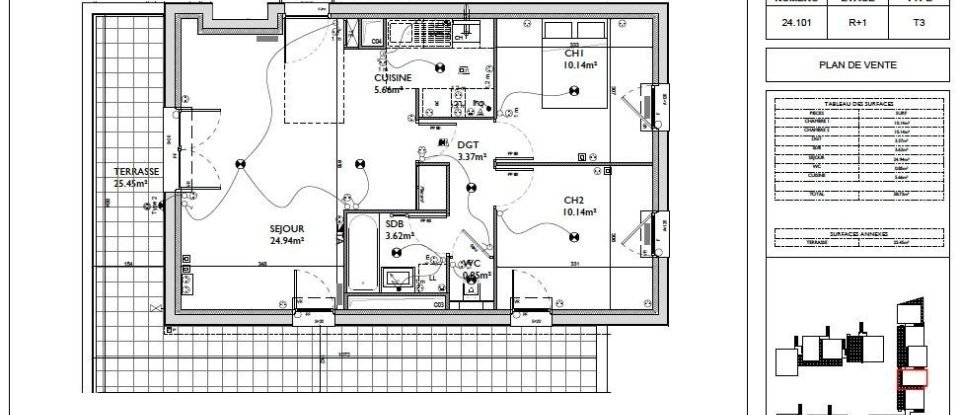 Apartment 3 rooms of 58 m² in Crespières (78121)