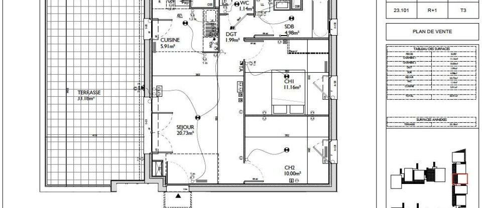 Appartement 3 pièces de 55 m² à Crespières (78121)