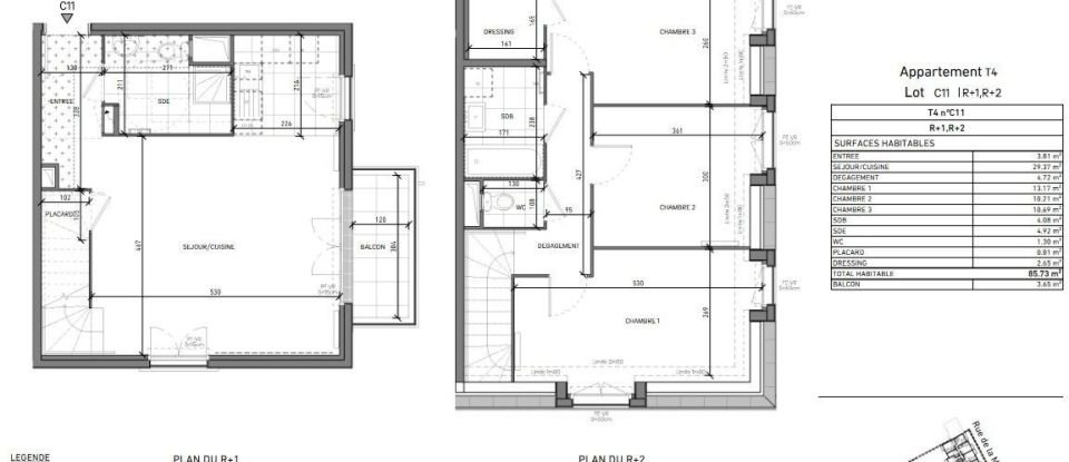 Appartement 4 pièces de 90 m² à Neuilly-Plaisance (93360)
