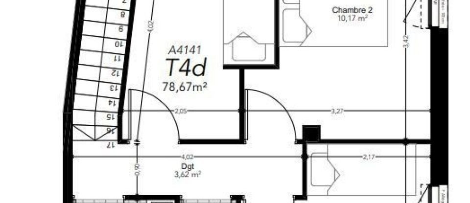 Apartment 4 rooms of 78 m² in Paris (75020)