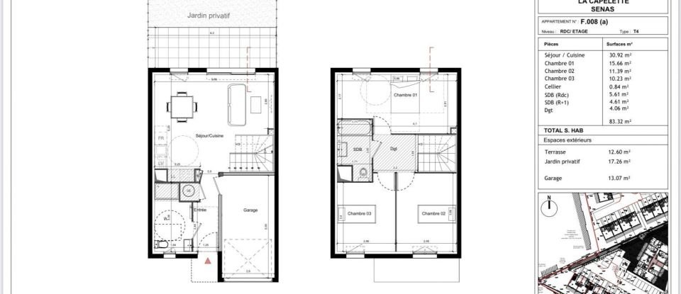Appartement 4 pièces de 83 m² à Sénas (13560)