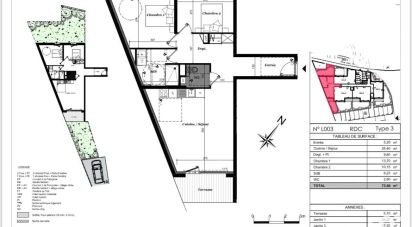 Appartement 3 pièces de 73 m² à Hillion (22120)