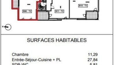 Appartement 2 pièces de 45 m² à Villeurbanne (69100)
