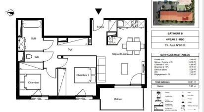 Apartment 3 rooms of 59 m² in Saint-Jean (31240)