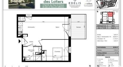 Apartment 2 rooms of 42 m² in Le Taillan-Médoc (33320)